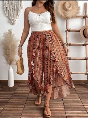 Bohemian Ruffled Wrap Pants